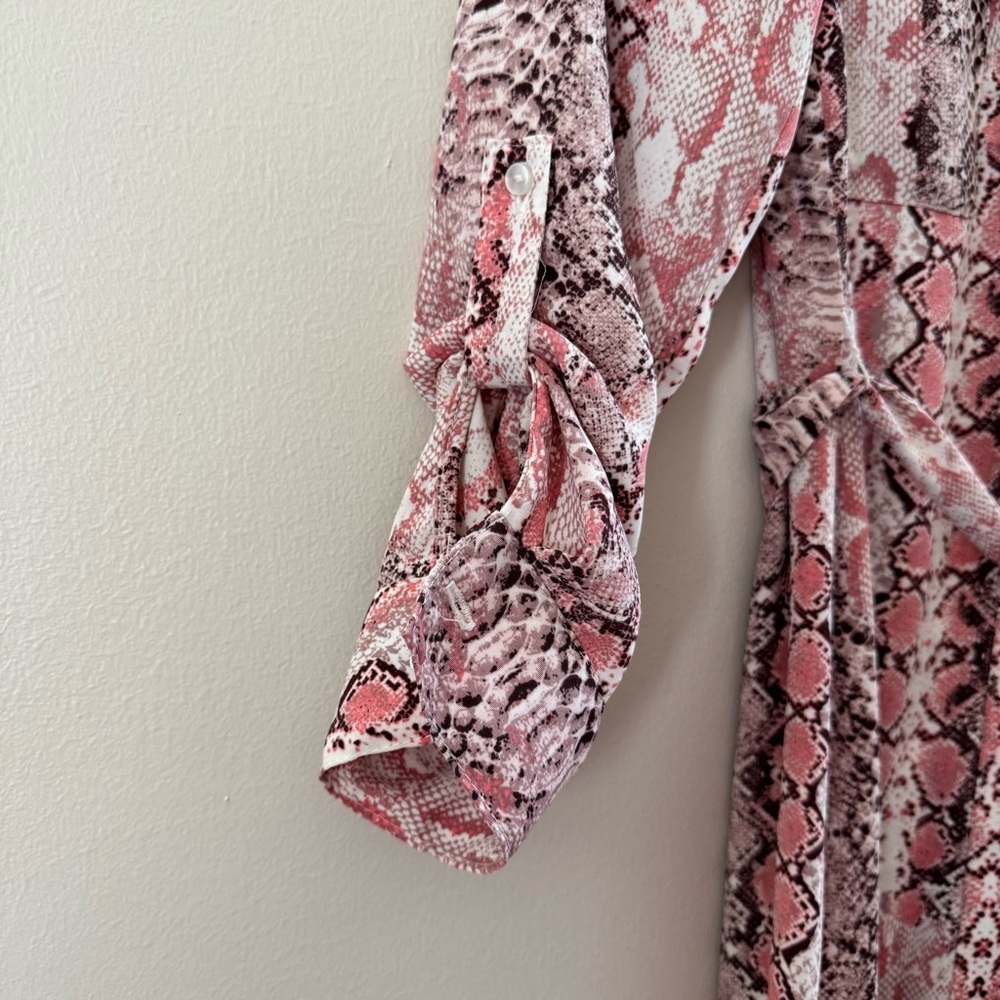 Nanette Lepore Pink Python Print Casual Long Slee… - image 5